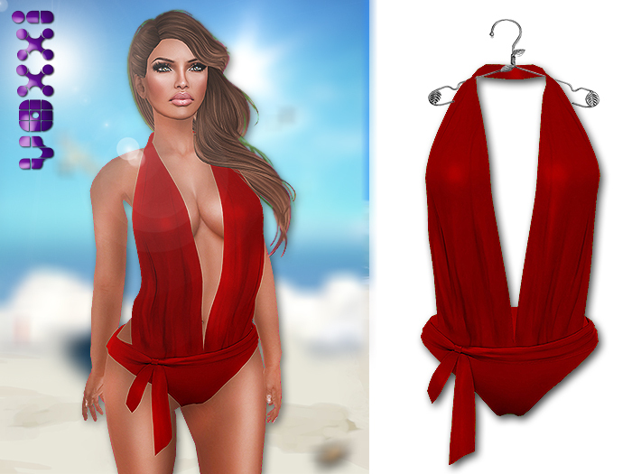 .::voxxi::. Halter Swimsuit Red