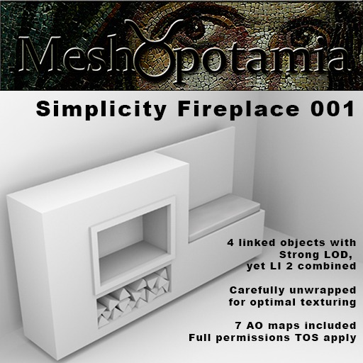 Meshopotamia Simplicity Fireplace 001 w AO textures