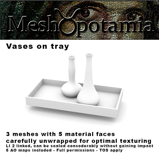 Meshopotamia Vases on tray w AO textures