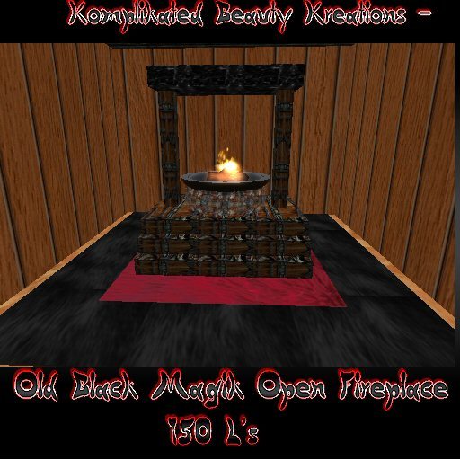Old Black Magik Open Fireplace