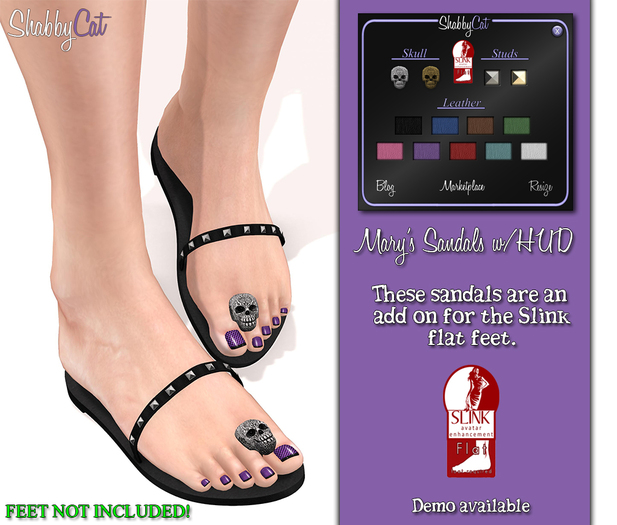 ~Shabby Cat - Mary's Sandals (skull)~