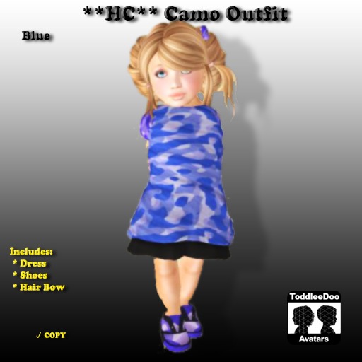 **HC** Camo Dress Outfit - Blue