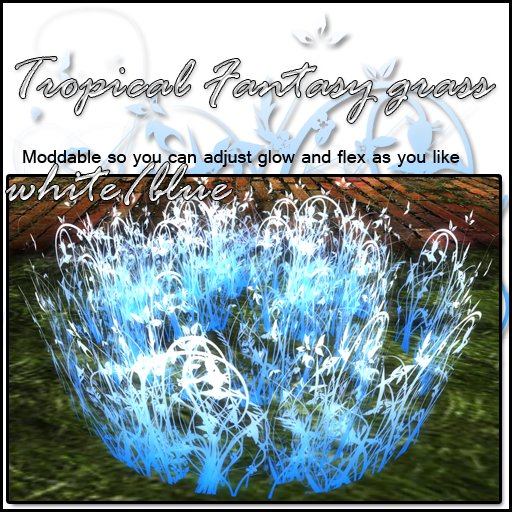 Tropical Fantasy Grass- white/blue