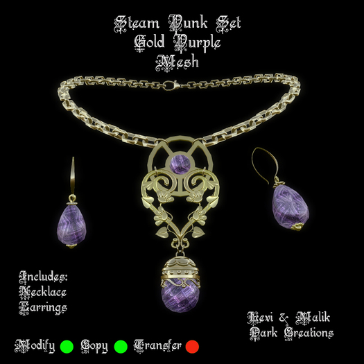 Steam Punk Set Gold Purple
