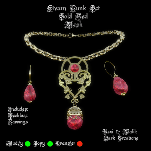 Steam Punk Set Gold Red