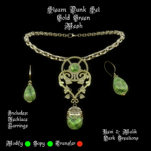 Steam Punk Set Gold Green