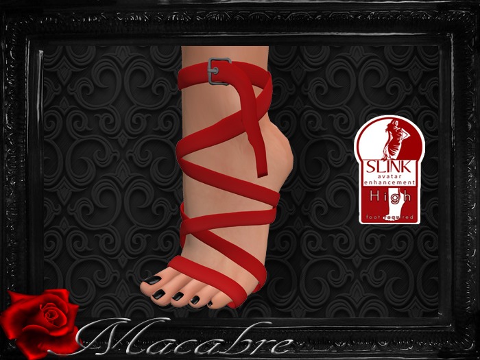 +MC+Elegant Strap Red {Slink Feet HIGHT}