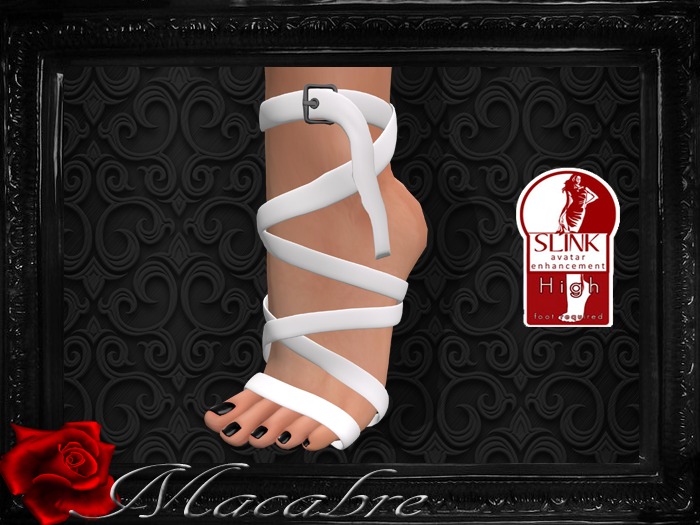+MC+Elegant Strap White {Slink Feet HIGHT}