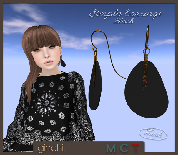 .ginchi. Simple Earrings - Black