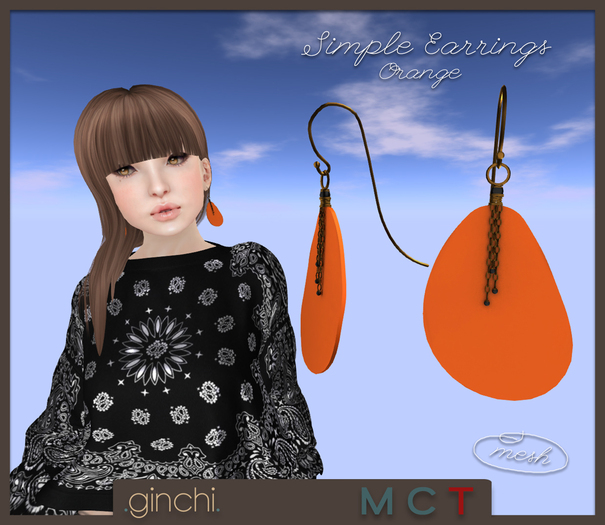 .ginchi. Simple Earrings - Orange