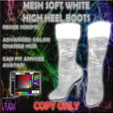 BBD - Mesh Soft White High Heel Boots