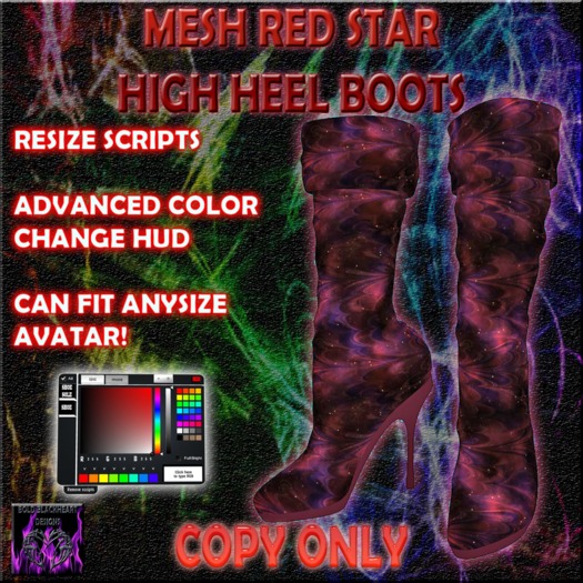 BBD - Mesh Red Star High Heel Boots
