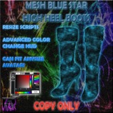 BBD - (BOX) - Mesh Blue Star High Heel Boots