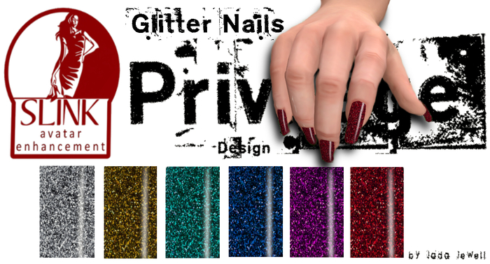 Privilege Fingernails Hud Glitter Nails