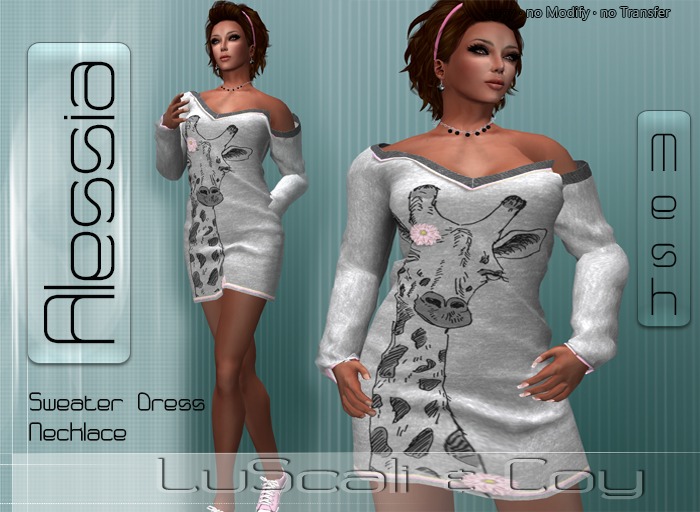 .:LS:.Alessia Short Sweater Dress Off shoulder
