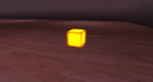 The glowing orange  box