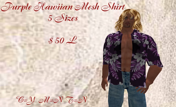 Purple Mesh Hawaiian Shirt    B
