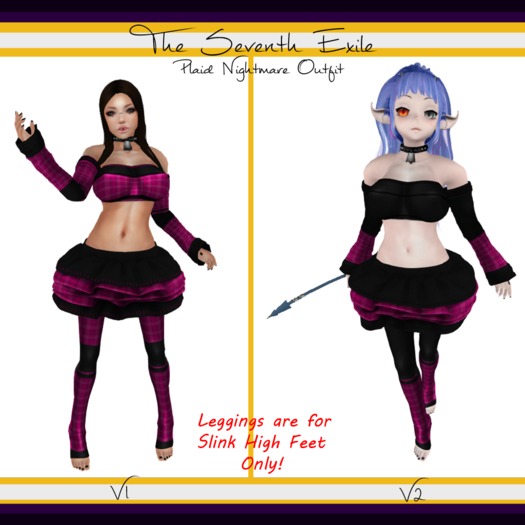 The Seventh Exile: Plaid Nightmare Outfit - Dark Pink