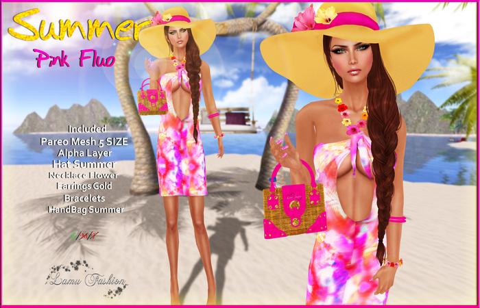 -Lamu Fashion-Outfit **Summer **FLUO PINK !DISCOUNT!