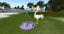 STORK WITH ANIMATED HAMMOCK - SMURF