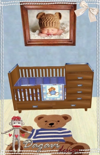 {'-'} D.D ~ Crib Teddy Blue