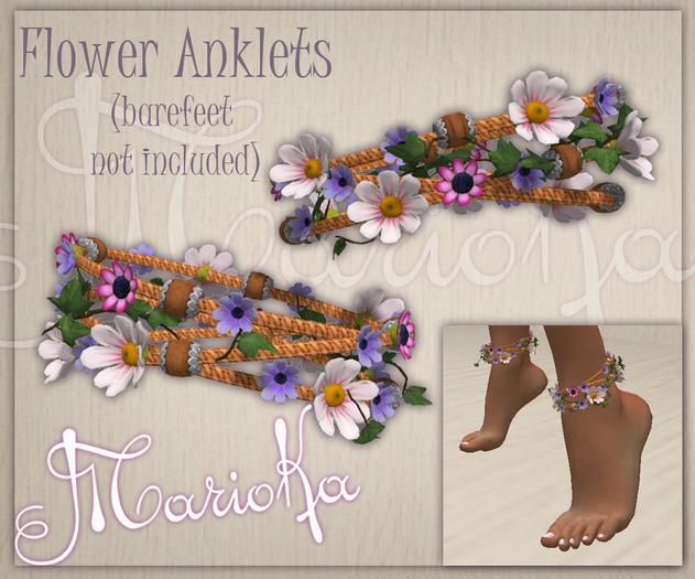 !!! Marioka Flowers Anklets