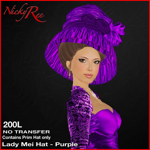 *DNR* Lady Mei Hat - Purple