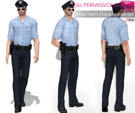 Full Perm Classic Rig Men's Police Uniform for Classic Avatars