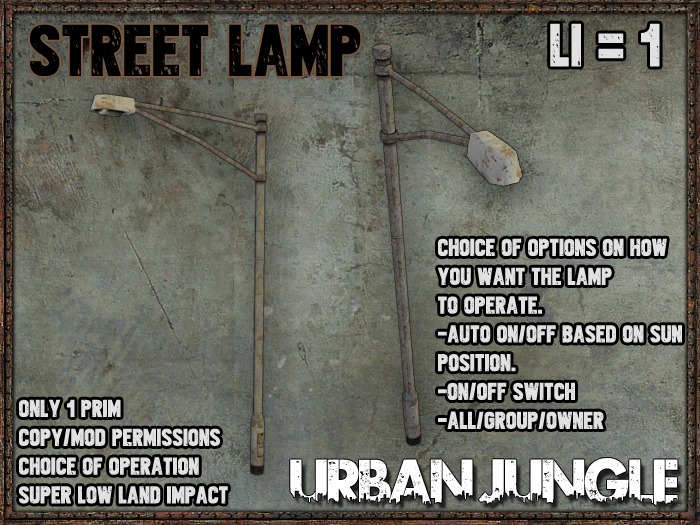 STREET LAMP - 1 PRIM - MESH - URBAN JUNGLE