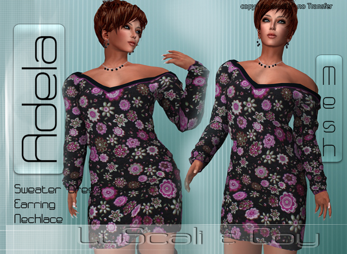 .:LS:.Adela Short Sweater Dress Off shoulder
