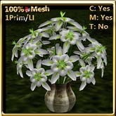 LW_ Columbine Flowers Vase Lime (1 LI / Prim)