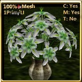 LW_ Columbine Flowers Vase Green (1 LI / Prim)