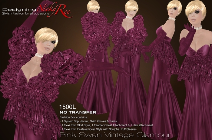 Nicky Ree Pink Swan Vintage Glamour