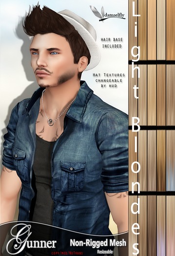 *~*Damselfly*~*Gunner Non-Rigged Mesh Light Blondes