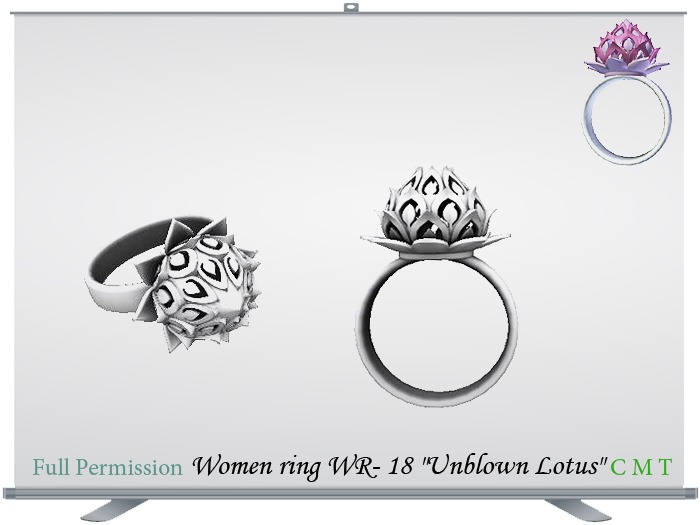 Women ring WR- 18 "Unblown Lotus" Full Permission