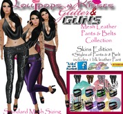 Lollipops n' Kisses Glitter & Guns Leather Pants & Belt - Skins