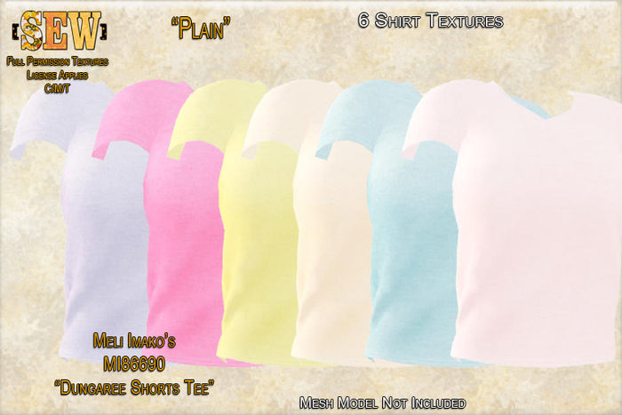[SEW] Full Permisison Textures for MI86690 Dungaree Shorts Plain