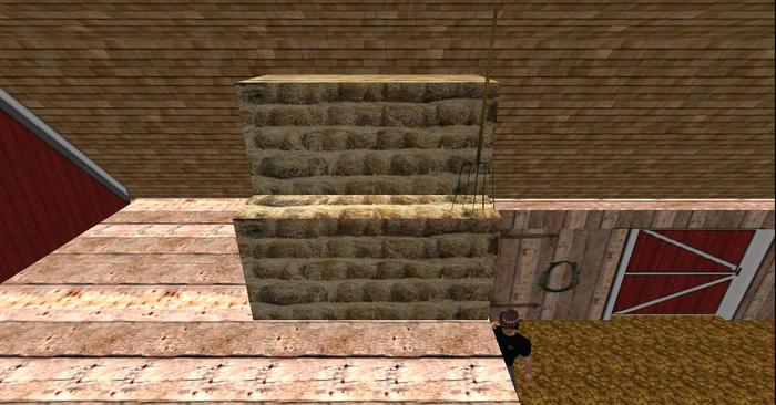 Hay Mound with Pitch Fork linked - 2 prim copy / modify