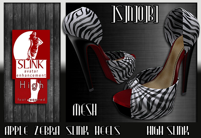 ]S]N]O]B] Apple Zebra Slink Heels (DEMO)
