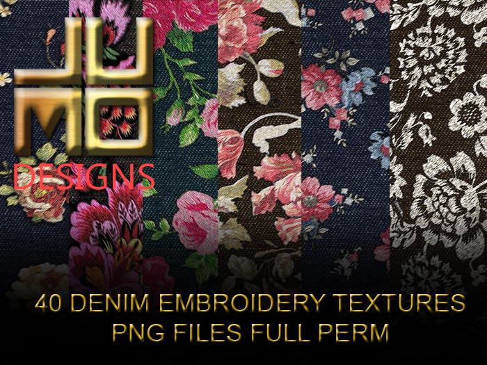 .:JUMO:. Denim Flower Embroidery