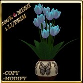 LW_ Tulips in Vase - Sweet Blue (1 LI / Prim)