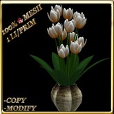 LW_ Tulips in Vase - Soft Orange (1 LI / Prim)