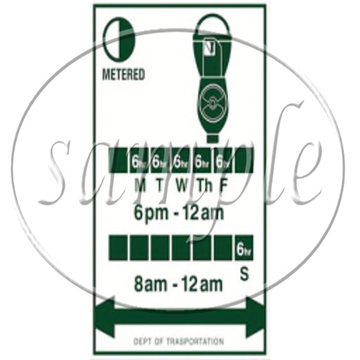 TX Parking Times Green - Street Sign Texture