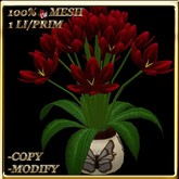 LW_ Tulips in Pot - Dark Red (1 LI / Prim)