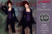 TARJA Mesh Bell Sleeve Gothic Dress - Purple