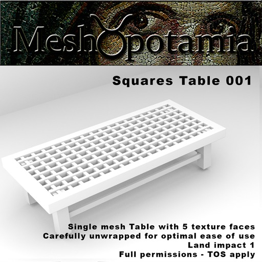 Meshopotamia Squares Table 001 w AO textures