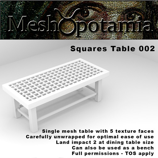 Meshopotamia Squares Table 002 w AO textures