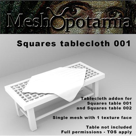 Meshopotamia Squares Tablecloth w AO texture
