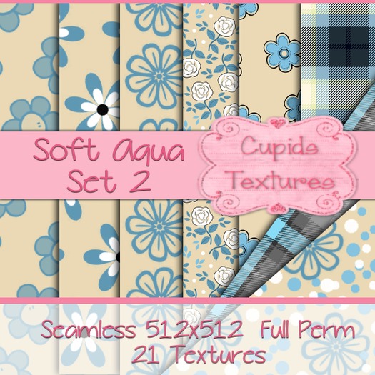 *Cupids Textures * 21 SOFT AQUA  SET 2