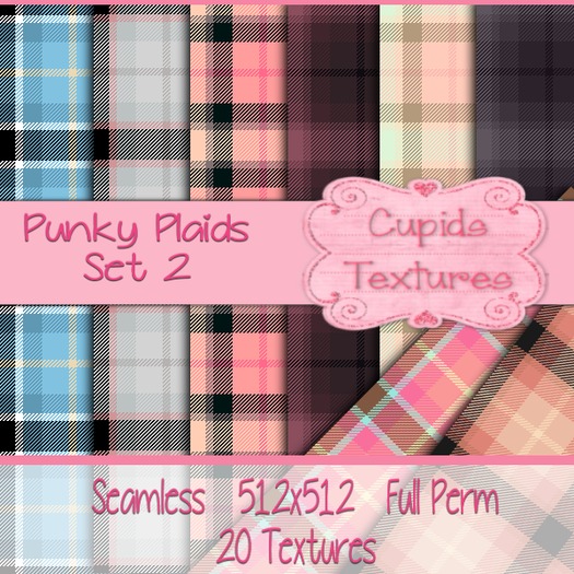 *Cupids Textures * 20 PUNKY PLAIDS SET 2